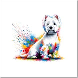 West Highland White Terrier in Vivid Splash Art Posters and Art